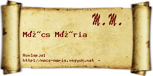 Mács Mária névjegykártya