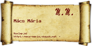 Mács Mária névjegykártya