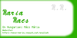 maria macs business card