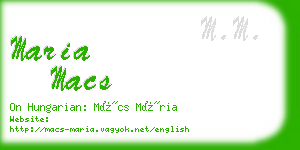 maria macs business card